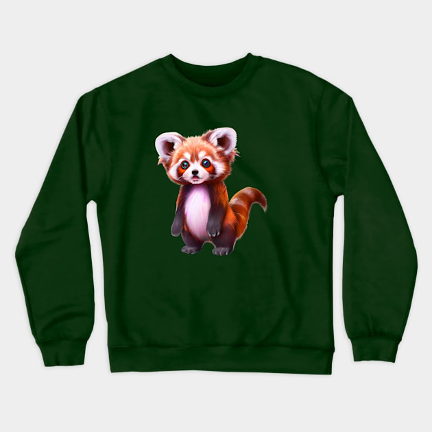 Adorable Red Panda Crewneck Sweatshirt by masksutopia